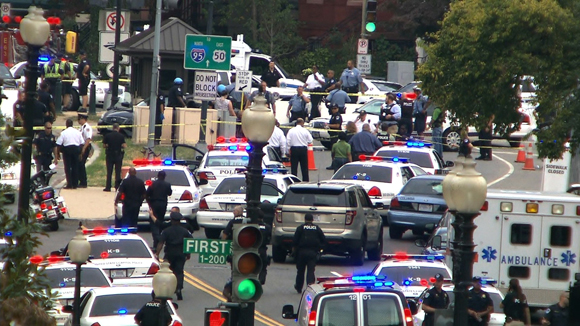 Capitol police respond to reports of shots fired on Capitol Hill Thursday, October 3, 2013 in Washington, D.C. (35528)