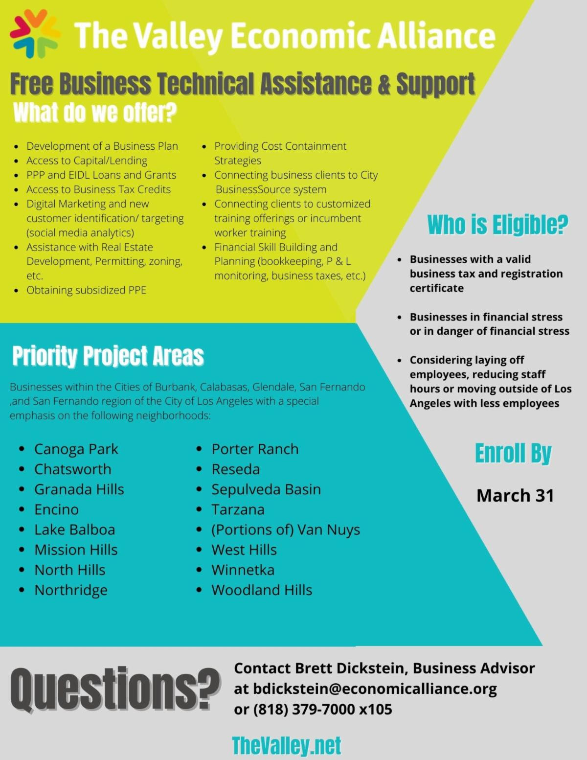 The Valley Economic Alliance Free Business Technical Assistance. (302882)